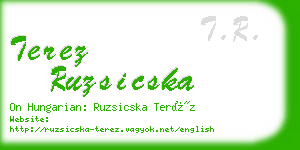 terez ruzsicska business card